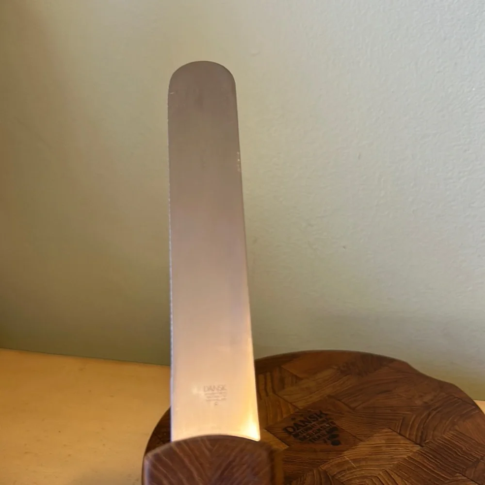 Dansk Vintage Mid Century Modern Wooden Cheese Board & Knife Set